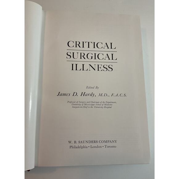 1971 Hardback Critical Surgical Illness by James D. Hardy - Picture 4 of 8